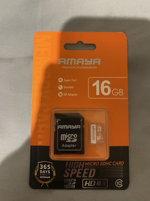 Карта памяти microSD 16GB AMAYA Class 10 + SD адаптер