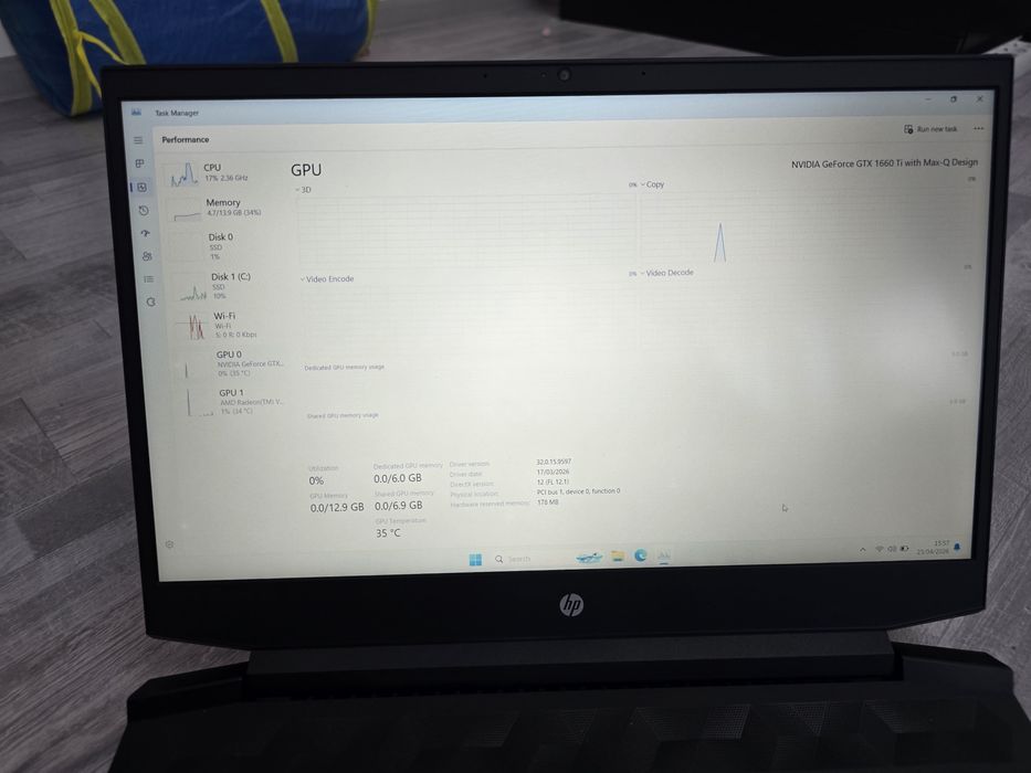 Laptop Gaming HP pavilion 15