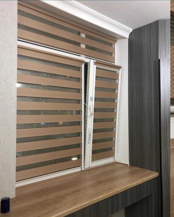 Жалюзи, ролл шторы, день и ночь.