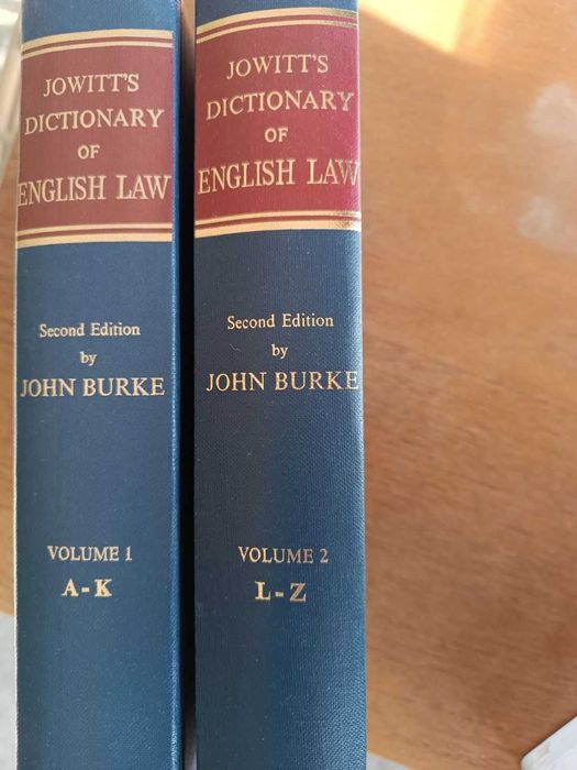 Jowitt`s dictionary of ENGLISH LAW