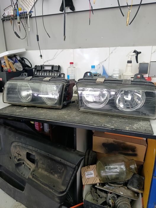 Е36 фары оригинал, с красными ангелами