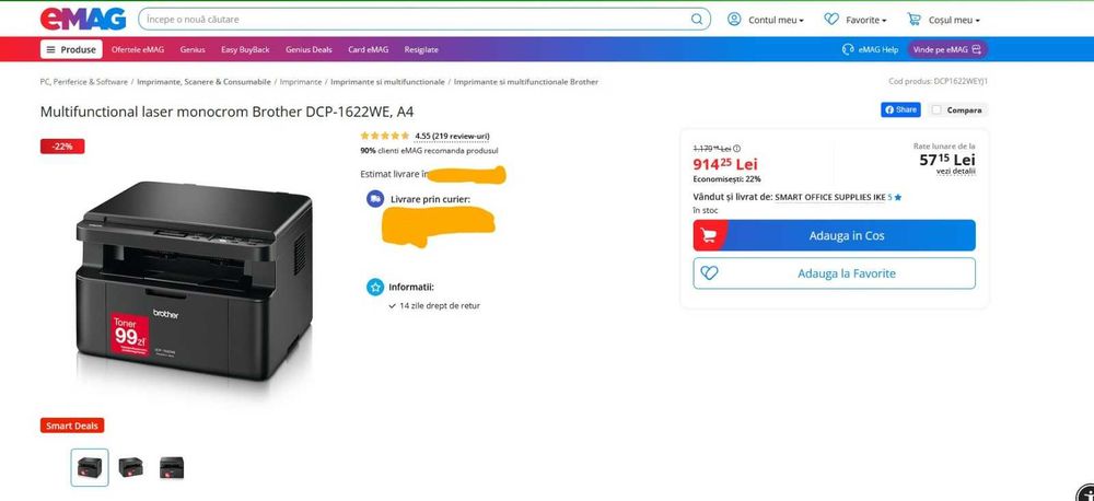 Multifunctionala Brother DCP-1622we
