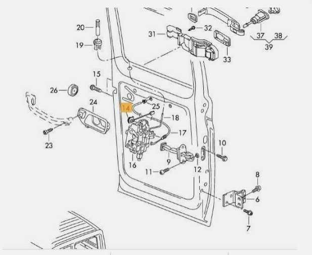 Жило за Отваряне на Предна Врата за VW Transporter T5 Късо