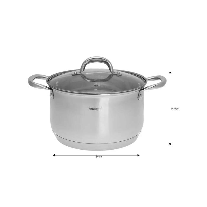 Set de 5 oale cu capac din inox, dimensiuni 16, 16, 18, 20, 24 cm,