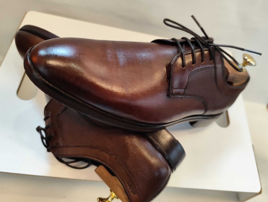 Pantofi derby 42.5 43 plain toe JOOP ! piele naturala moale maro