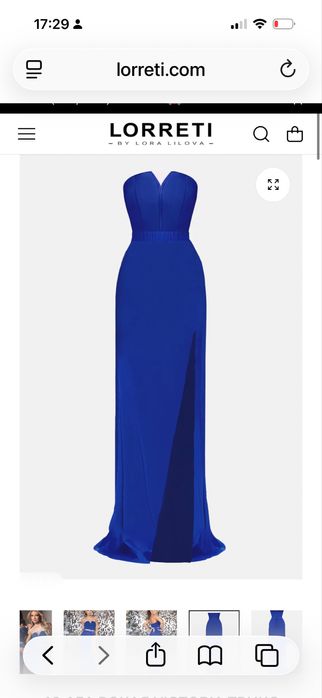 Тъмно синя дълга рокля - Loretti