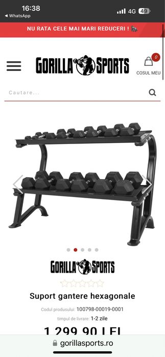 Suport gantere Rastel Gantere nou in cutie made in Germany