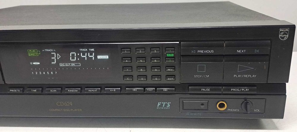 Philips CD624 Vintage CD Player – Bitstream Conversion – Mecanica CDM-4 – Defect Sertar