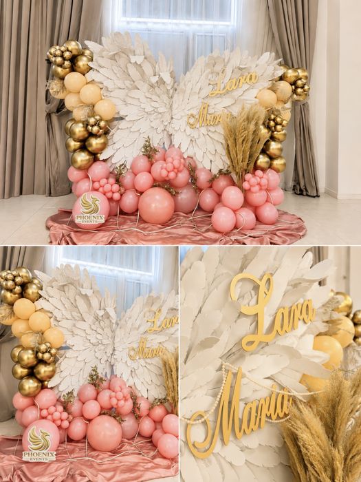 Aripi inger baloane photocorner decoratiuni aranjamente decor botez