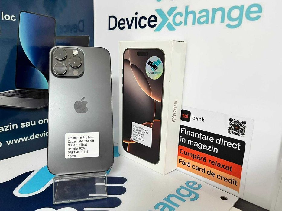 iPhone 16 Pro Max 256 GB 93% Baterie * Garantie *Buy Back * deviceXchange