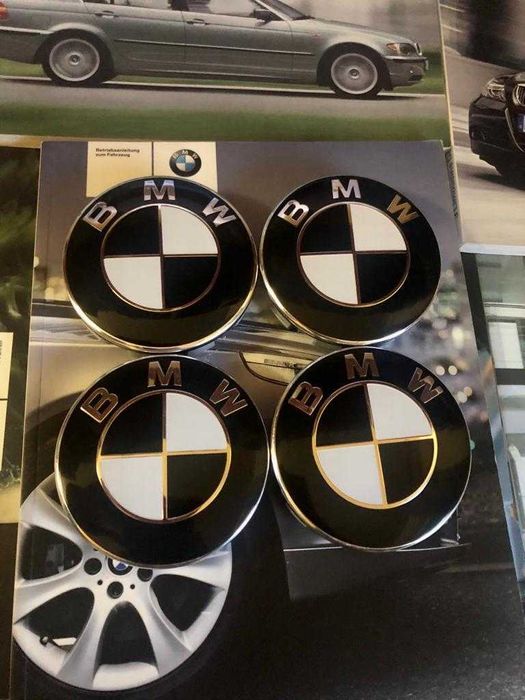 Capace jante pentru BMW clasice/black white/full black/aniversare 68mm