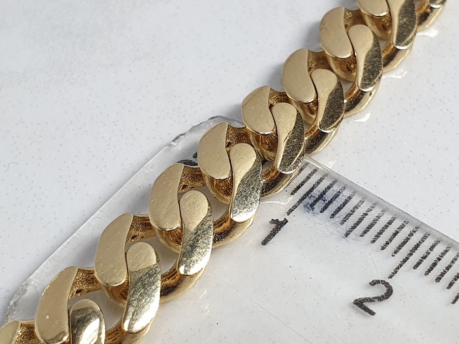 Lanț bărbătesc masiv din aur de 14K, model Cuban – 35,03 g