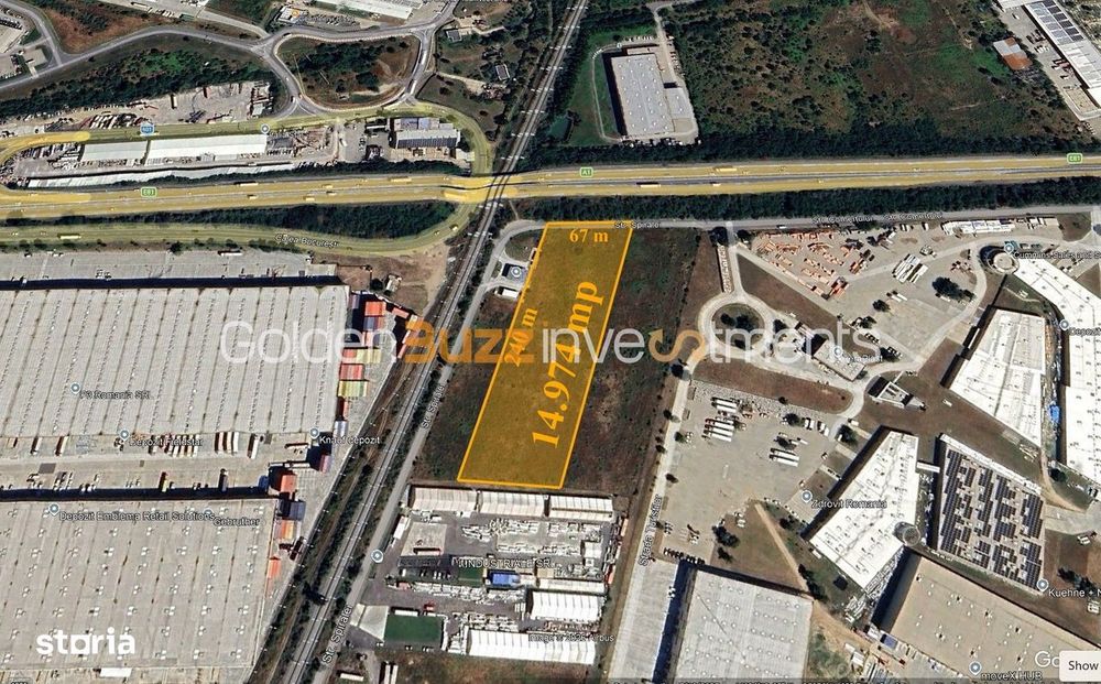 Teren industrial premium – A1 București–Pitești - 1,5 ha