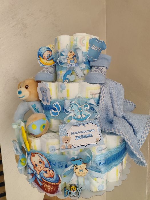 Торта от памперси PAMPERS PREMIUM CARE 2