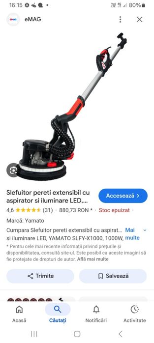Slefuitor pereți cu Aspirator. Yamato