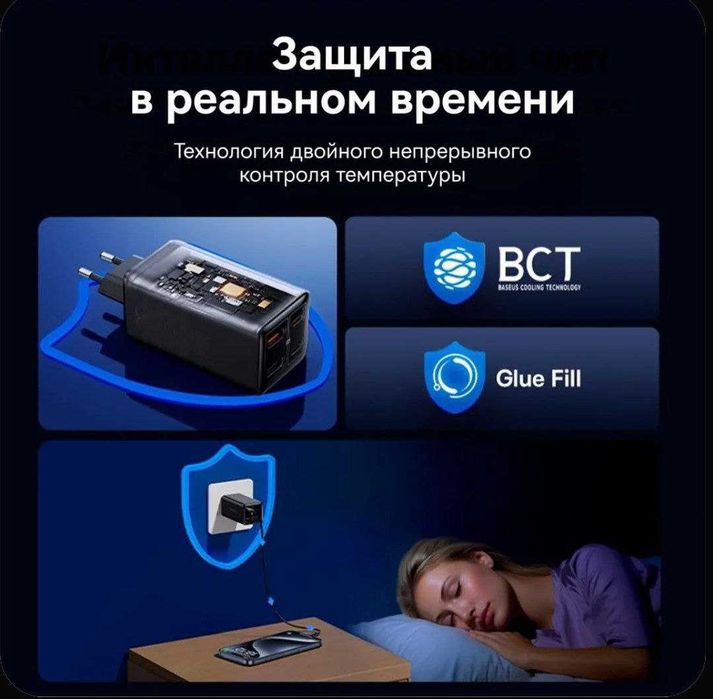 Baseus 100w Gan6 Pro Быстрое зарядное устройство с кабелем