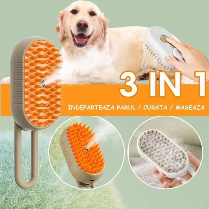 Perie cu abur pentru pisici si caini! Din silicon ideala pentru masaj