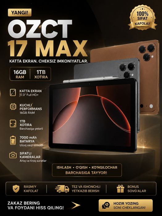 17 Pro Max Planshet Premium dizayn Ideal narx Yuqori sifat (Optom)