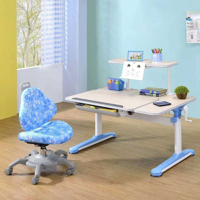 WISDOM Ansamblu birou ergonomic 1 sertar & Study Scaun birou ergonomic copii