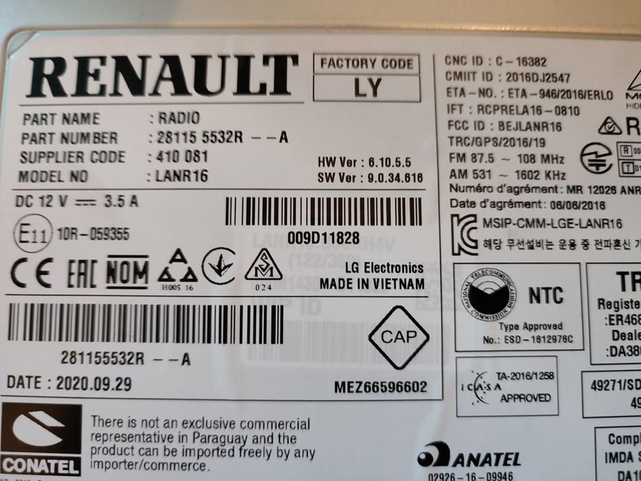 Unitate navigație Rlink 2, Megane 4, Talisman, Kadjar