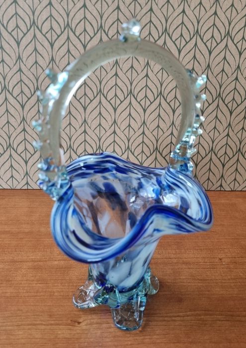 Coșuleț sticla Murano lucrat manual