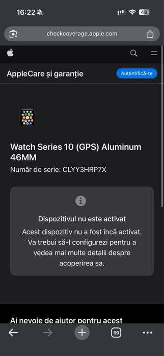Apple Watch Series 10 46mm GPS Jet Black nou neactivat