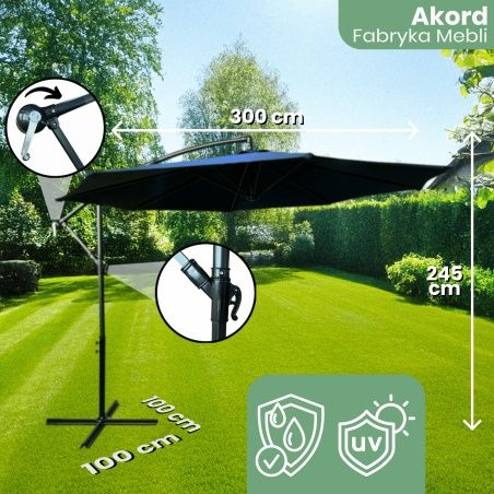 Umbrela de gradina cu suport 300cm