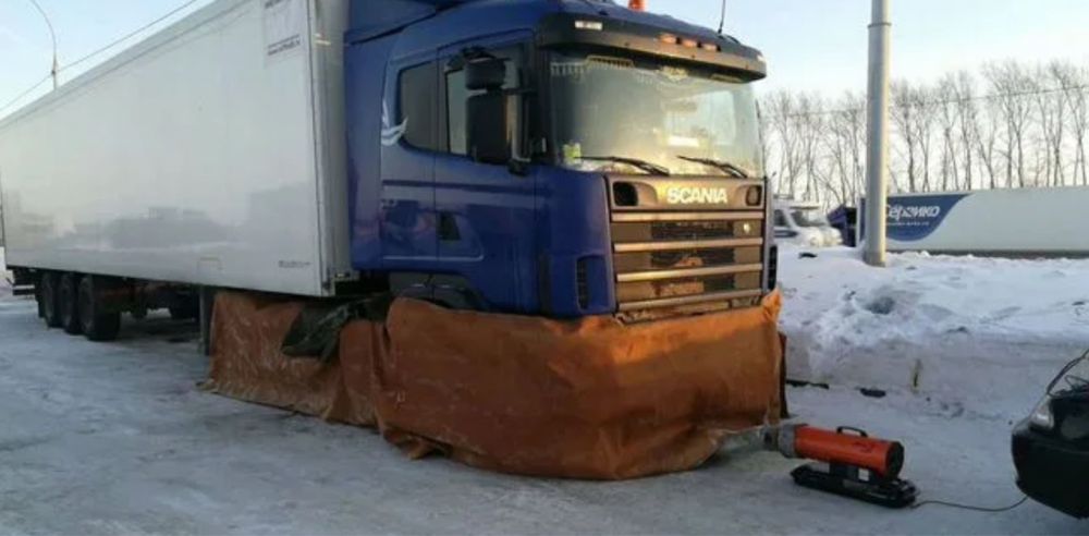 Отогрев грузовых и легковых машин