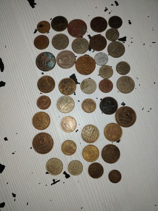 Монеты СССР + 50 тиын Казахстан 1993 года»