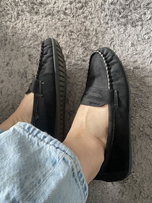 Mocasini catifea dama negri 40