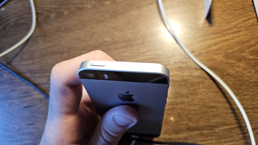 iPhone SE 2016 silver cu husa