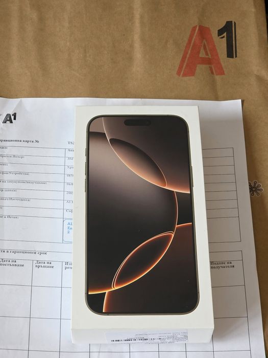 КАТО НОВ 256GB iPhone 16 Pro Max Гаранция A1 2027г. Desert Titanium
