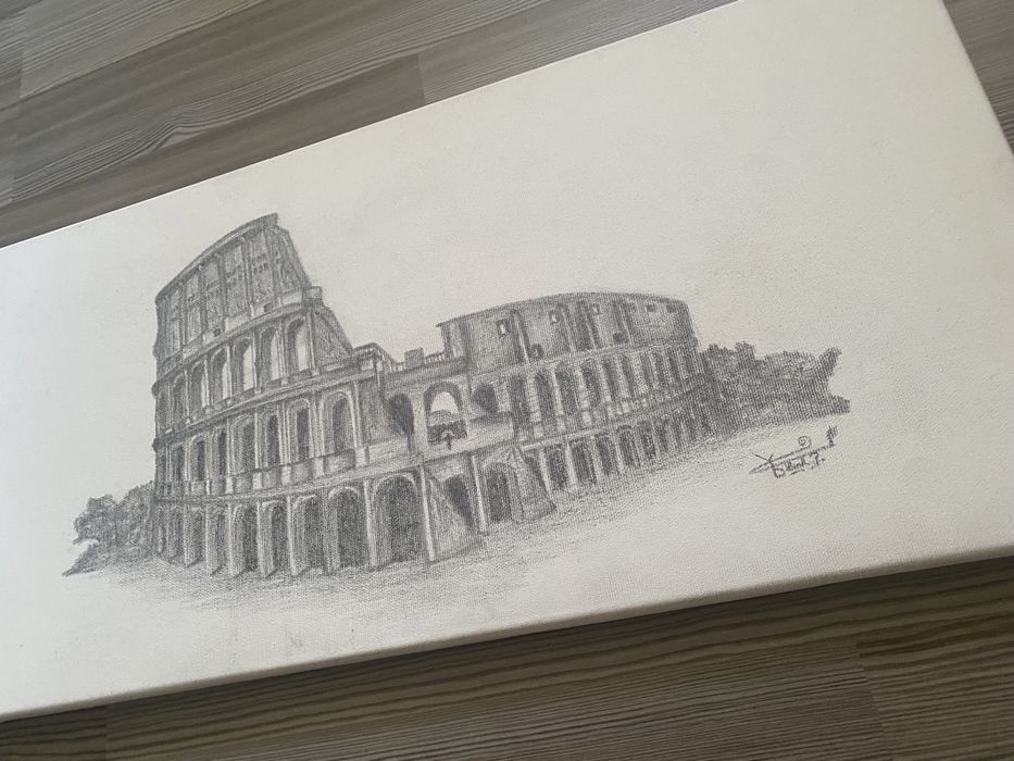 Desen in creion pe panza - Colosseum