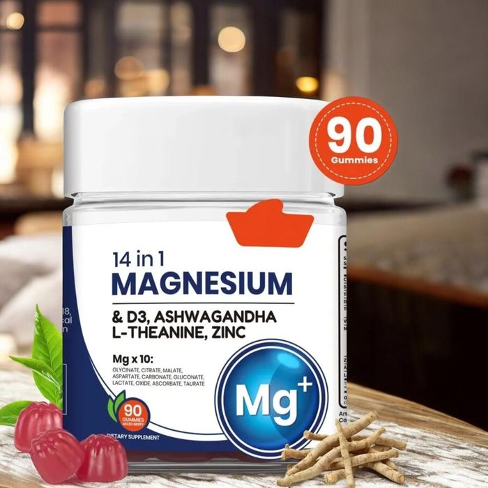 Complex Magneziu 14 in 1 !!! Bisglicinat + Citrat+ Ashwaghanda, L- Theanina, Vit D3, Zinc !