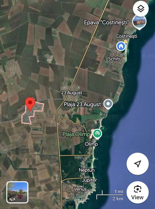 Teren 600 mp in 23 August ( Dulcesti) la asfalt langa case