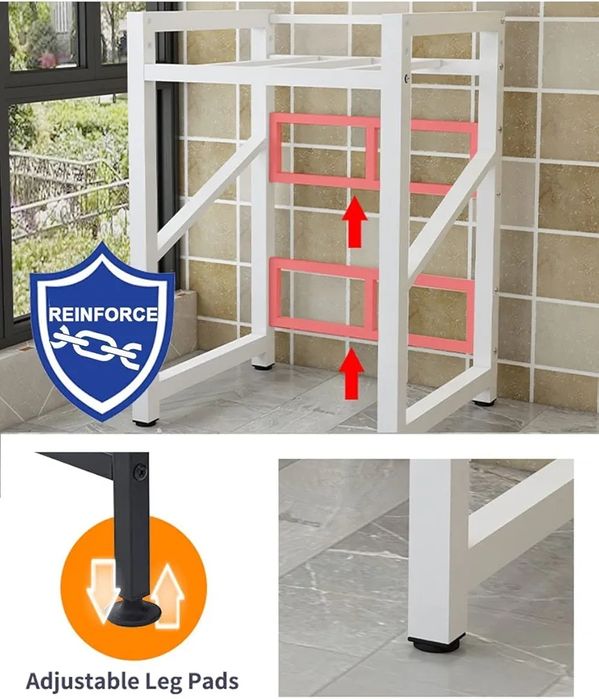 Рафт, стойка за пералня и сушилня, над пералнята, Товароносимост 350кг