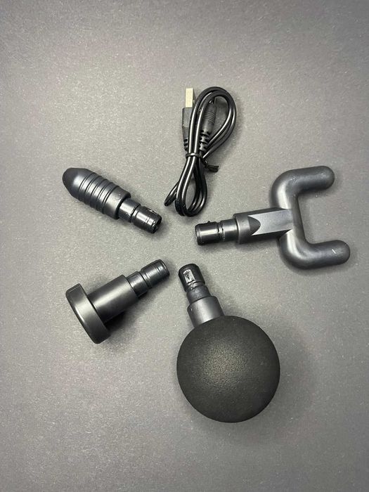 Aparat Masaj Profesional, Pistol Masaj, Percutii, 4 Capete, 6 trepte