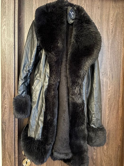 Палто Еко кожа с пух