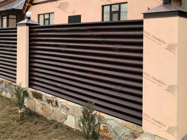 Забор жалюзи горизонтальный