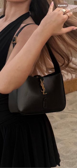 Ysl черна кожена чанта