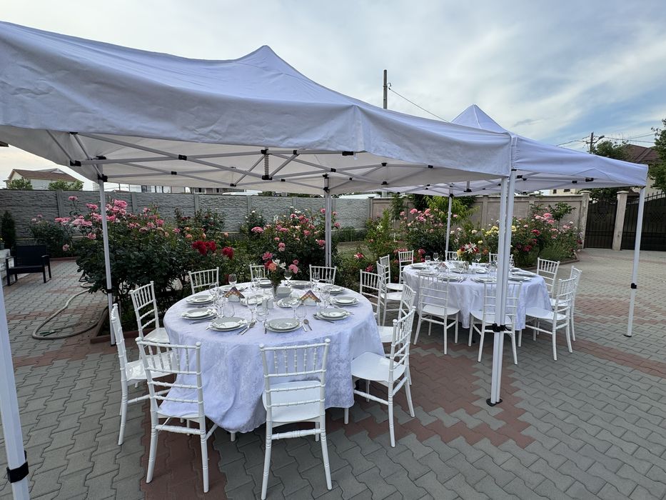 Inchiriez pavilion cu mese si scaune pentru evenimente