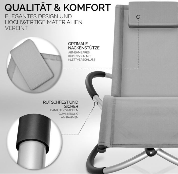 tillvex® Градински шезлонг Сив