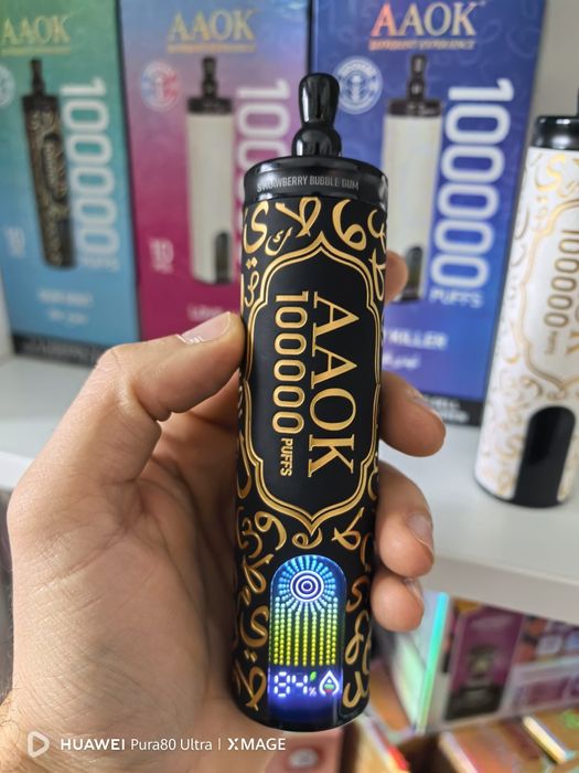 Vape 100.000 Puffs Narghilea Piele ,Sunet,Display ,Reincarcabil