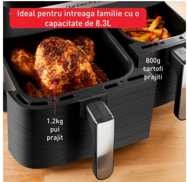 Vand, ieftin, Noua- Tefal Friteuza 8,3 L, 2700 wati,2 cuve, 8 programe
