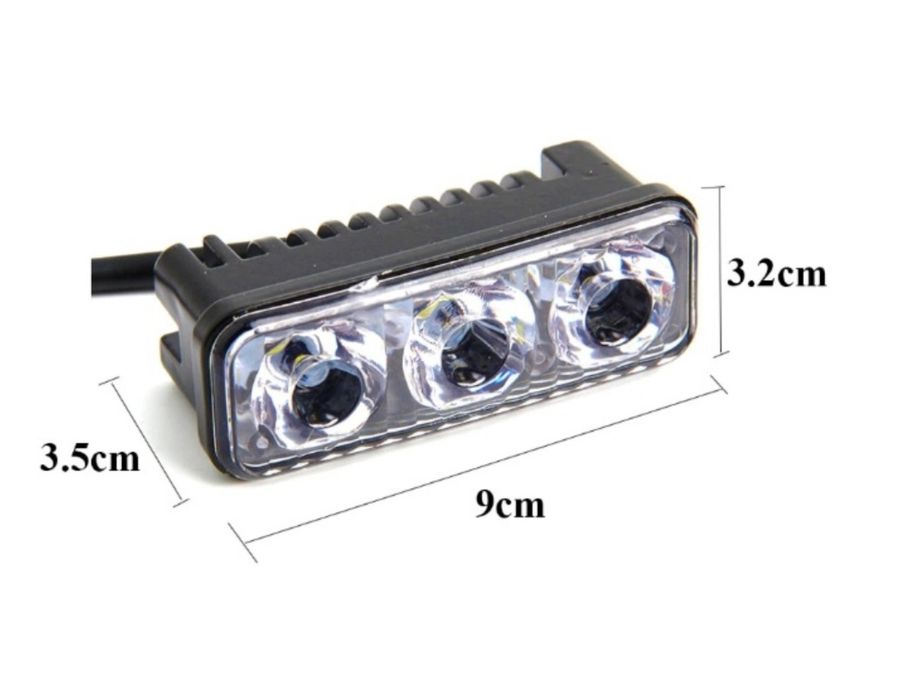 Комплект Предни Мощни 3 Led Лед Диодни Дневни Светлини 12V 3W НОВИ