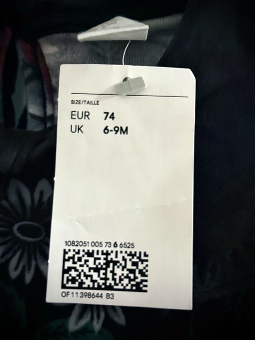 Rochie bleumarin de catifea, H&M, marimea 74