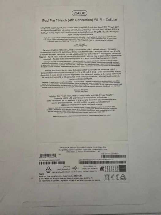 iPad Pro 11" (Gen 4, 2022) M2 | 256GB | Cellular (5G) | Ca Nou