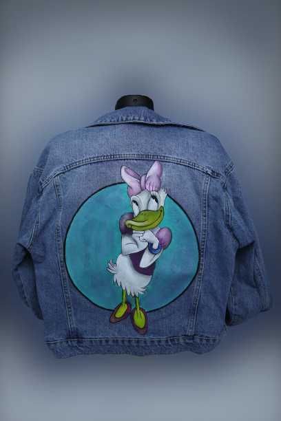 Geaca denim pictata manual