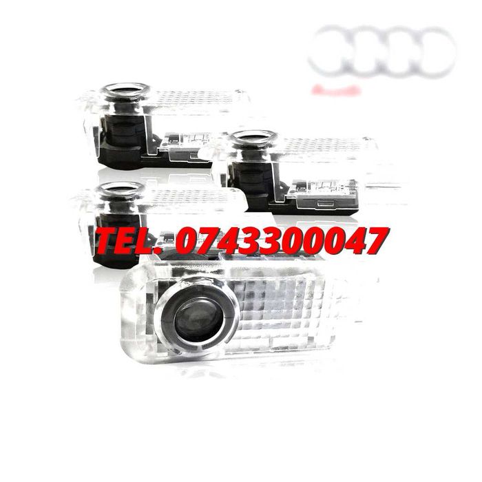 Set 2 Proiectoare Portiere Led Logo Emblema Audi Si S Line Dedicate