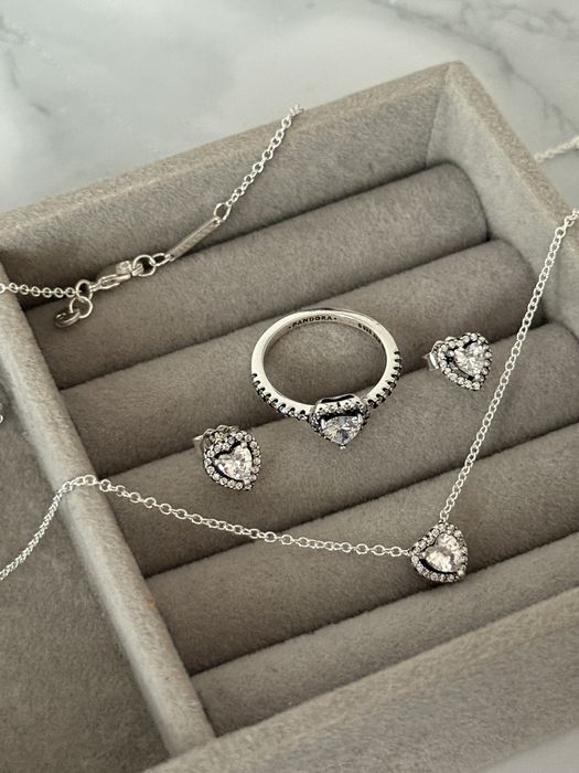 Oferta! Pandora set cercei , lantisor si inel 7